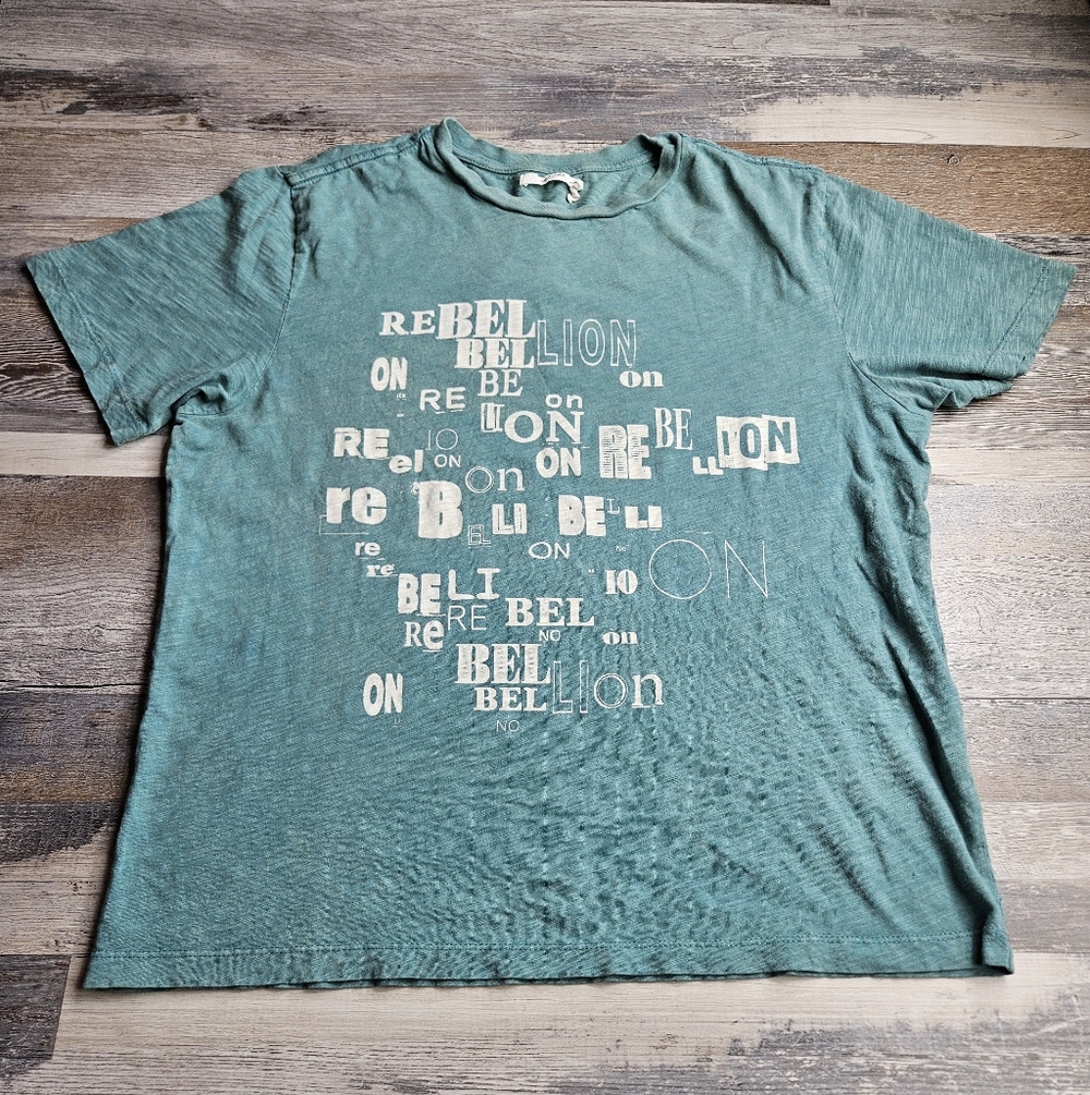Isabel Marant Etoile Rebellion Tshirt Women's Large Green Blue Color